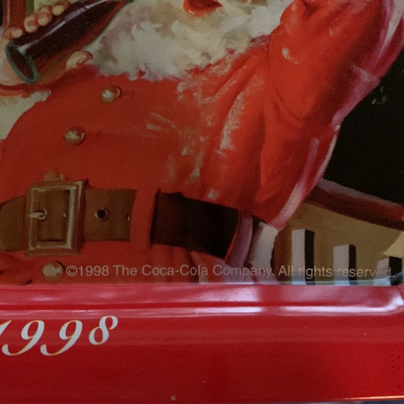 Collectible Coca Cola Santa Tin Tray Christmas Holiday - Picture 4 of 7